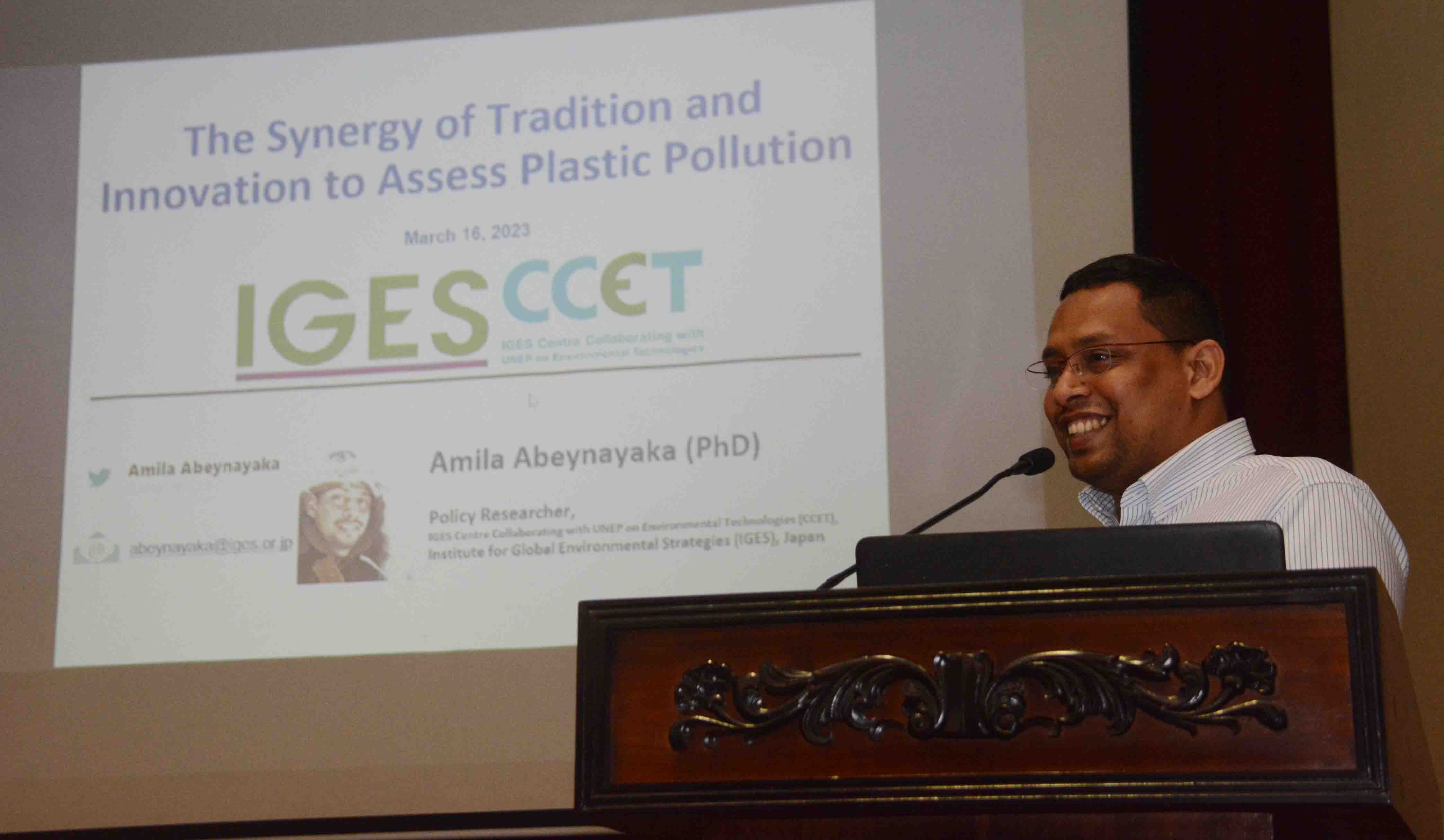 IGES/CCET researcher Dr. Abeynayaka